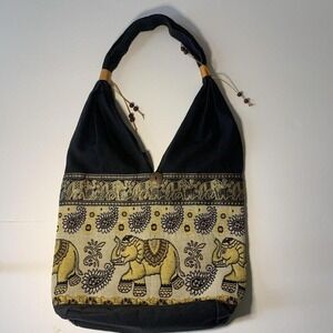 Shoulder Handbag artisan crafted handmade elephant boho